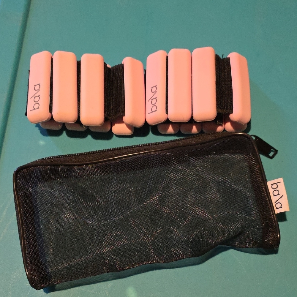 Bala Pink Wrist Weights with Black Carry Bag